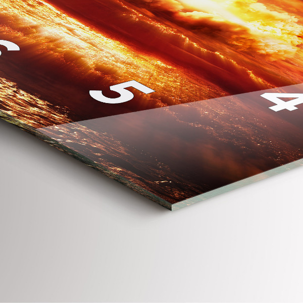 Ceas pătrat de perete din sticlă Explozia unei bombe atomice