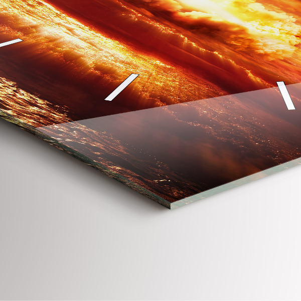 Ceas pătrat de perete din sticlă Explozia unei bombe atomice