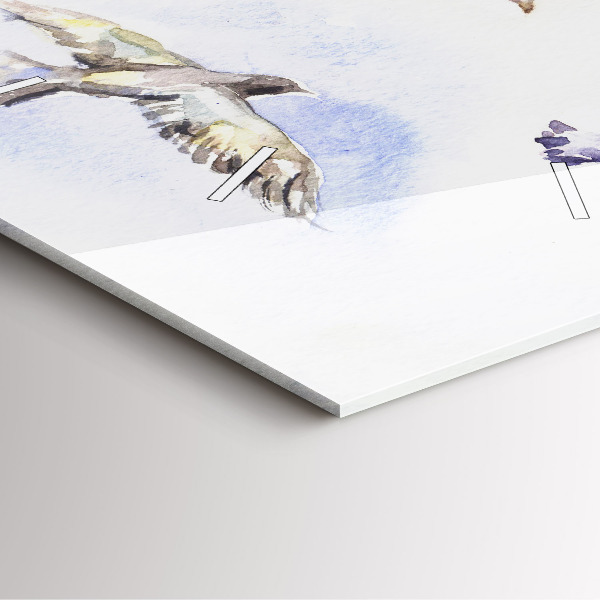 Ceas pătrat de perete din sticlă Păsări zburătoare