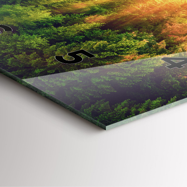 Ceas pătrat de perete din sticlă Apus peste dealuri