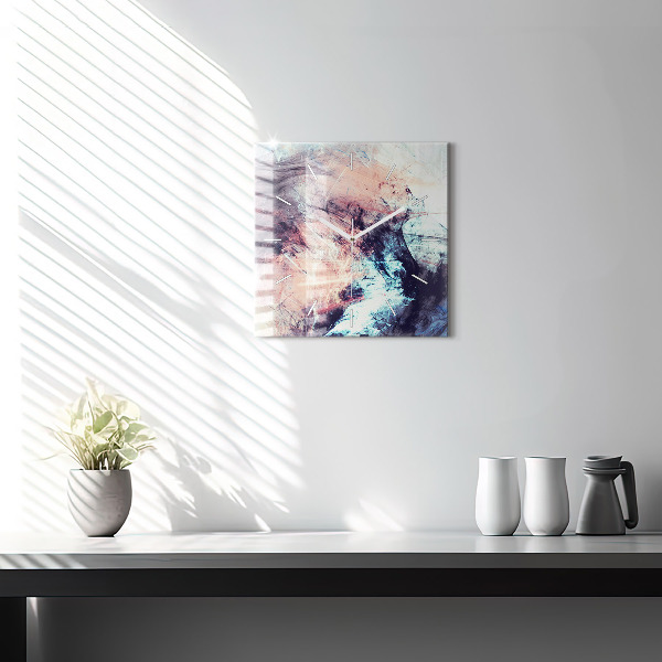 Ceas pătrat de perete din sticlă Imagine abstractă