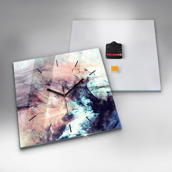 Ceas pătrat de perete din sticlă Imagine abstractă