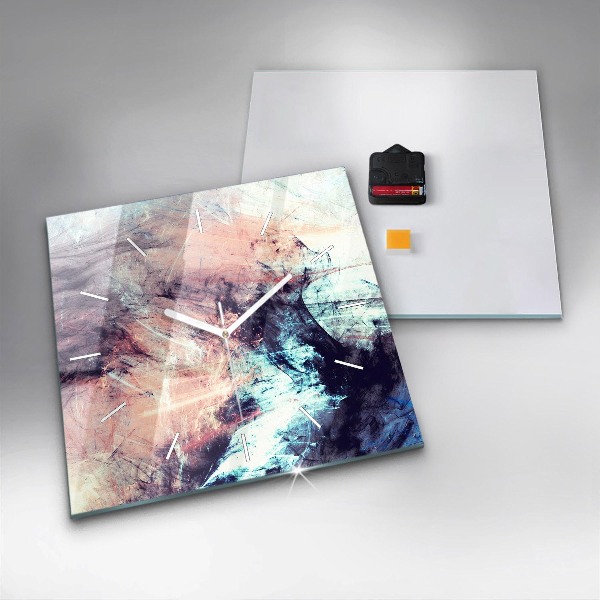 Ceas pătrat de perete din sticlă Imagine abstractă