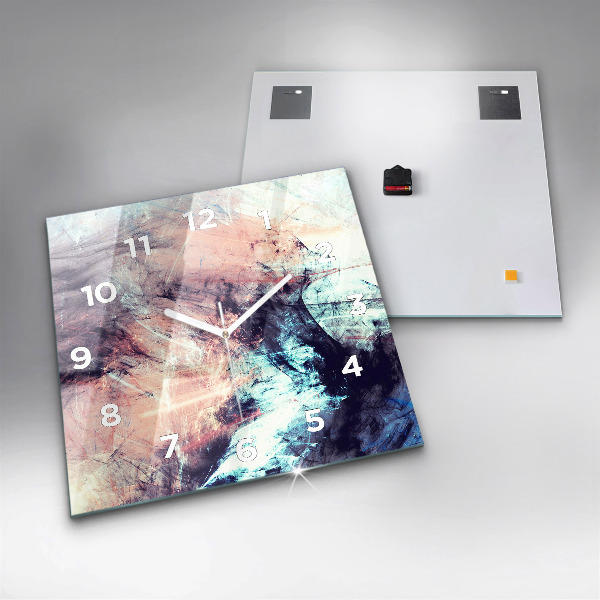 Ceas pătrat de perete din sticlă Imagine abstractă