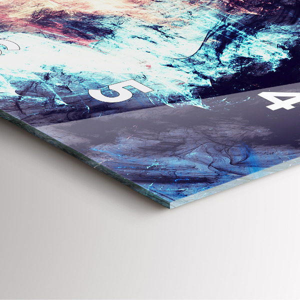 Ceas pătrat de perete din sticlă Imagine abstractă