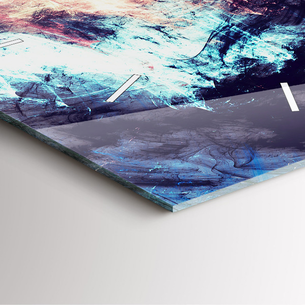 Ceas pătrat de perete din sticlă Imagine abstractă