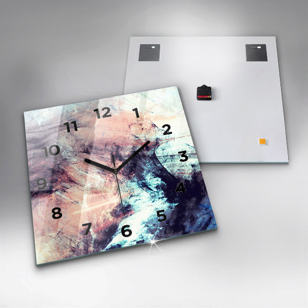 Ceas pătrat de perete din sticlă Imagine abstractă