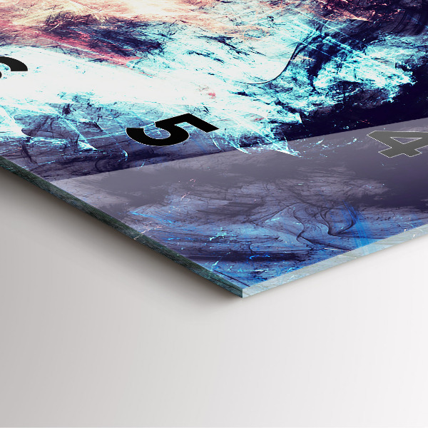 Ceas pătrat de perete din sticlă Imagine abstractă