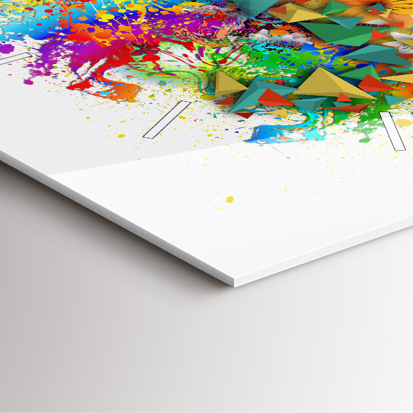 Ceas pătrat de perete din sticlă Armonie florală cu fluturi