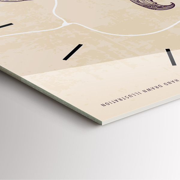 Ceas pătrat de perete din sticlă Bărbat cu pipă