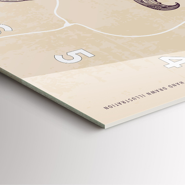 Ceas pătrat de perete din sticlă Bărbat cu pipă