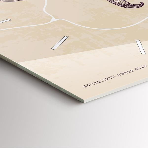 Ceas pătrat de perete din sticlă Bărbat cu pipă