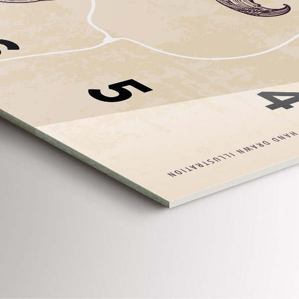 Ceas pătrat de perete din sticlă Bărbat cu pipă