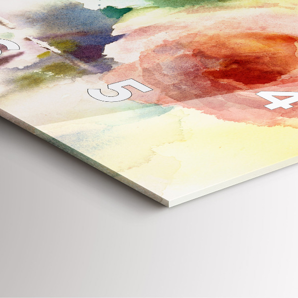 Ceas pătrat de perete din sticlă Trandafiri într-o vază de acuarelă