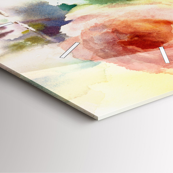 Ceas pătrat de perete din sticlă Trandafiri într-o vază de acuarelă