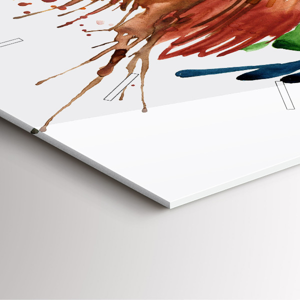 Ceas pătrat de perete din sticlă Cocoș colorat