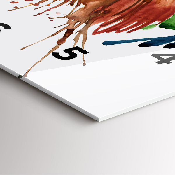 Ceas pătrat de perete din sticlă Cocoș colorat