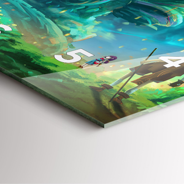 Ceas pătrat de perete din sticlă Copii în pădure