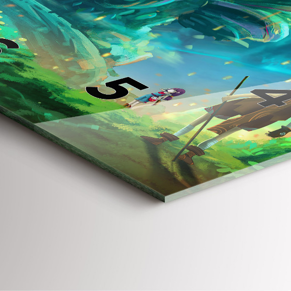 Ceas pătrat de perete din sticlă Copii în pădure