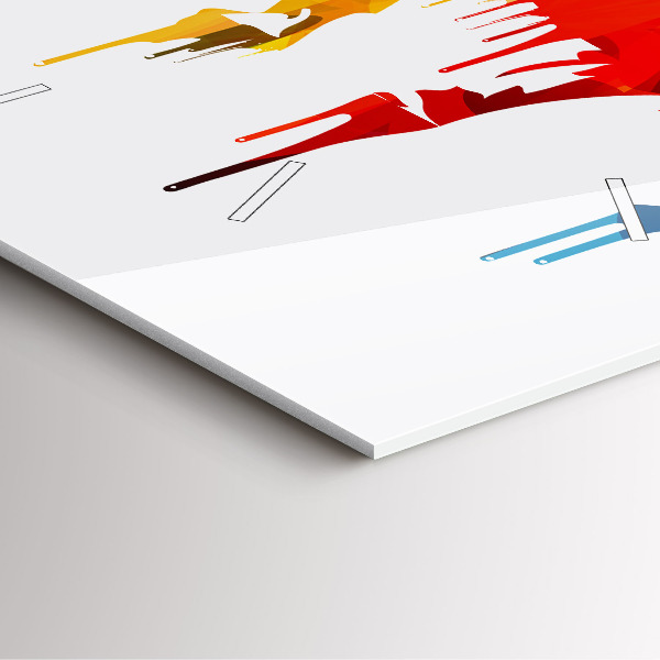 Ceas pătrat de perete din sticlă Elefant pictat colorat