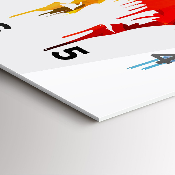 Ceas pătrat de perete din sticlă Elefant pictat colorat