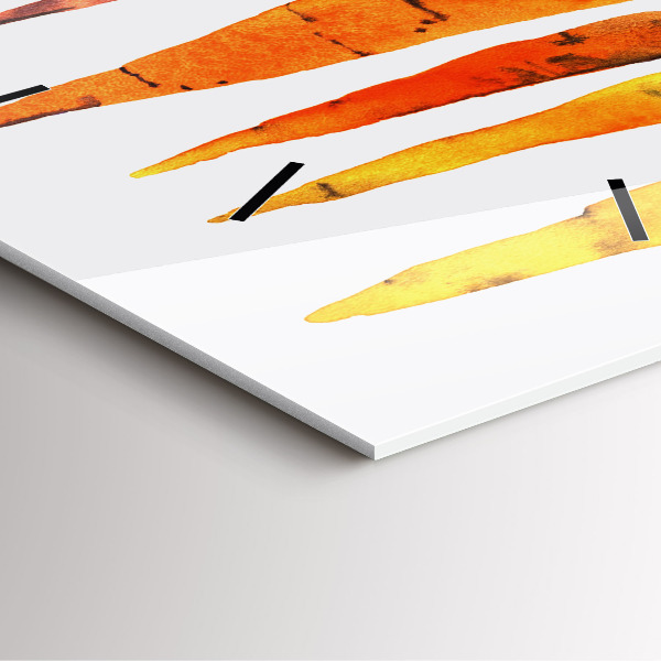 Ceas pătrat de perete din sticlă Ilustrație de morcovi