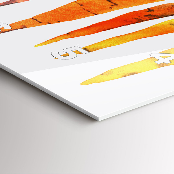 Ceas pătrat de perete din sticlă Ilustrație de morcovi