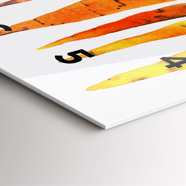 Ceas pătrat de perete din sticlă Ilustrație de morcovi