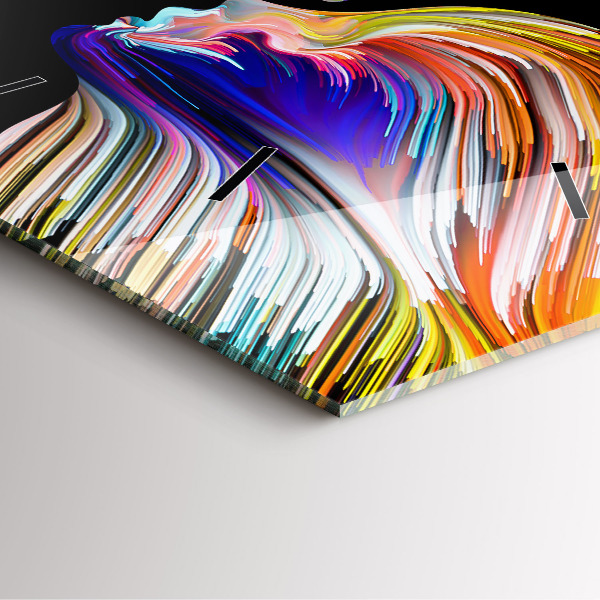 Ceas pătrat de perete din sticlă Artă emoțională