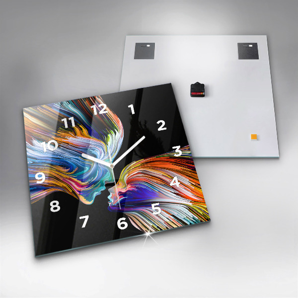 Ceas pătrat de perete din sticlă Artă emoțională
