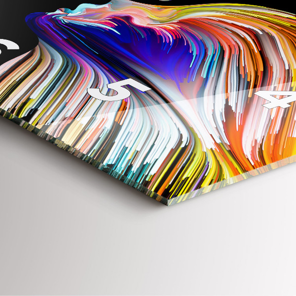 Ceas pătrat de perete din sticlă Artă emoțională