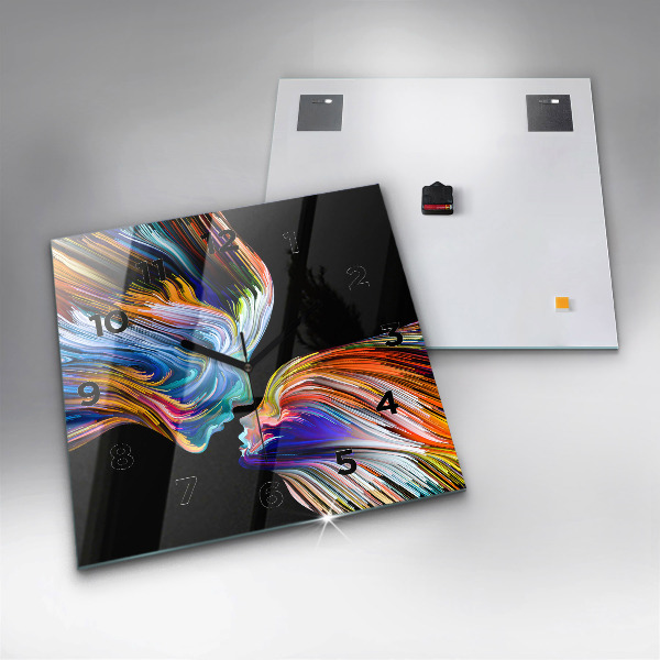 Ceas pătrat de perete din sticlă Artă emoțională