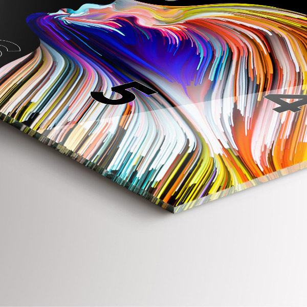 Ceas pătrat de perete din sticlă Artă emoțională