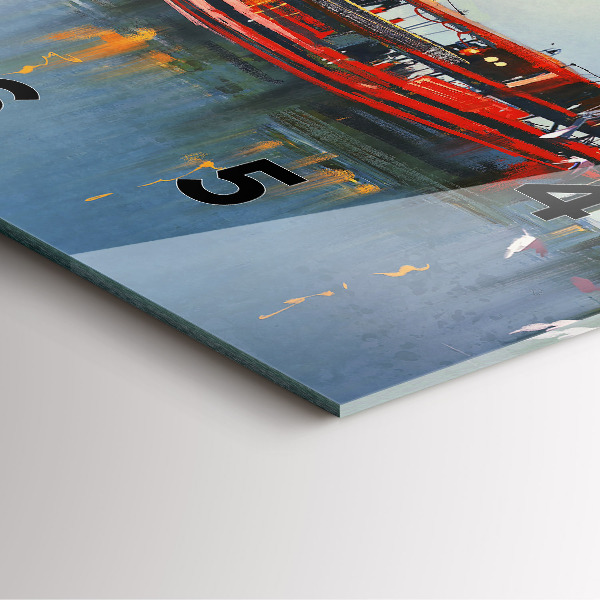 Ceas pătrat de perete din sticlă Barcă de pescuit în port