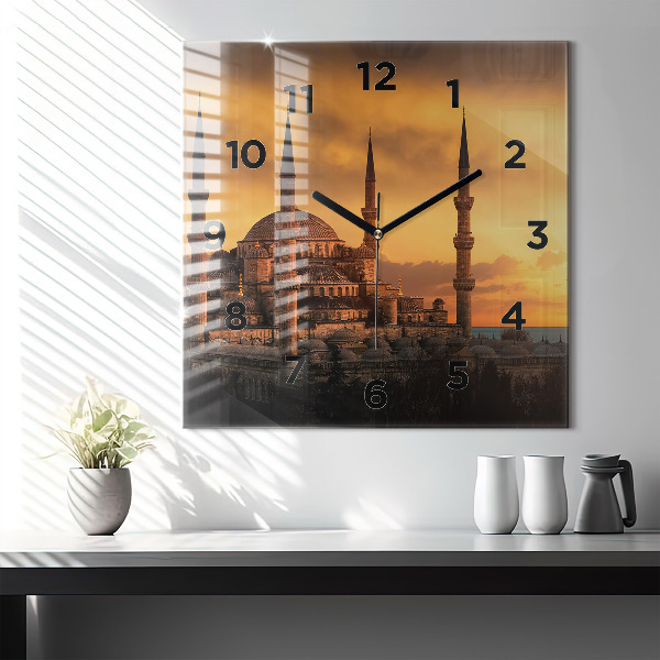 Ceas pătrat de perete din sticlă Moscheea din Istanbul