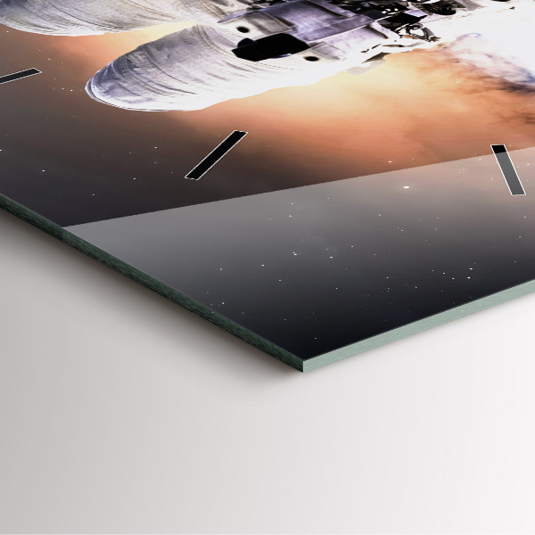 Ceas pătrat de perete din sticlă Astronaut în spațiu