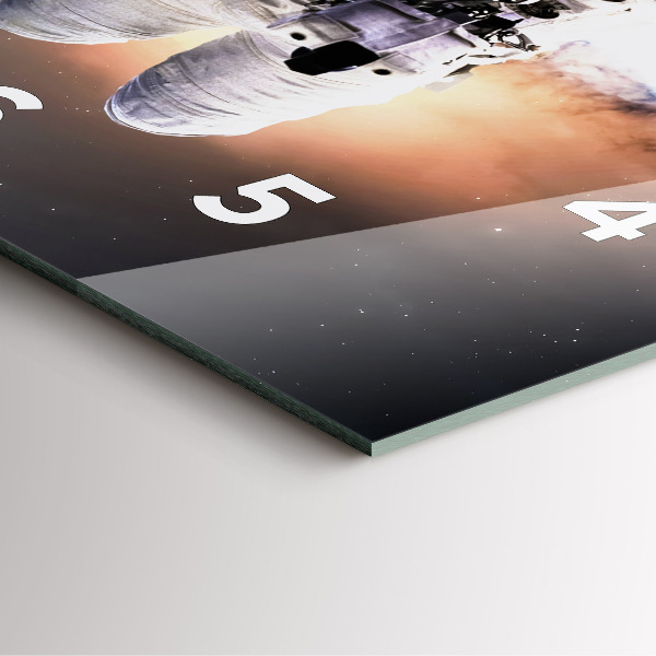 Ceas pătrat de perete din sticlă Astronaut în spațiu