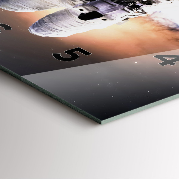 Ceas pătrat de perete din sticlă Astronaut în spațiu