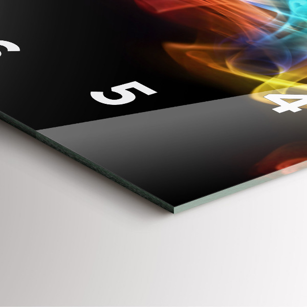 Ceas pătrat de perete din sticlă Linii colorate abstracte