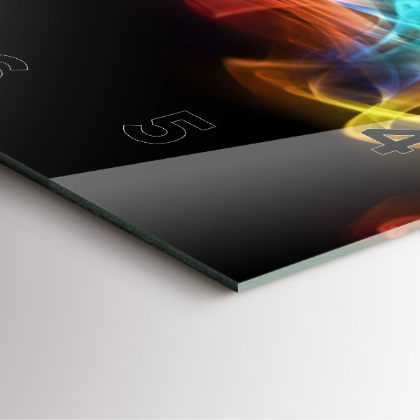 Ceas pătrat de perete din sticlă Linii colorate abstracte