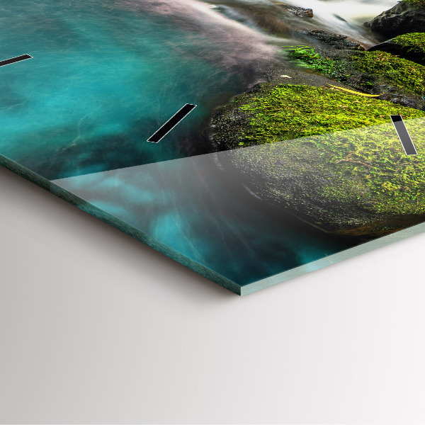 Ceas pătrat de perete din sticlă Cascada Thailanda