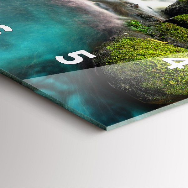 Ceas pătrat de perete din sticlă Cascada Thailanda