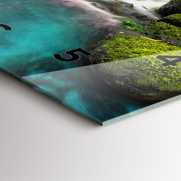 Ceas pătrat de perete din sticlă Cascada Thailanda