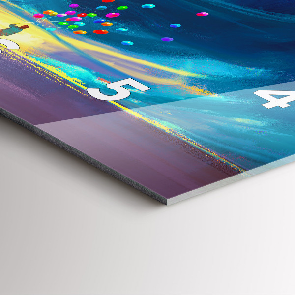 Ceas pătrat de perete din sticlă Copil și baloane