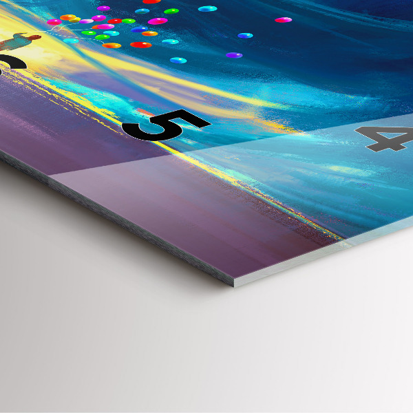 Ceas pătrat de perete din sticlă Copil și baloane