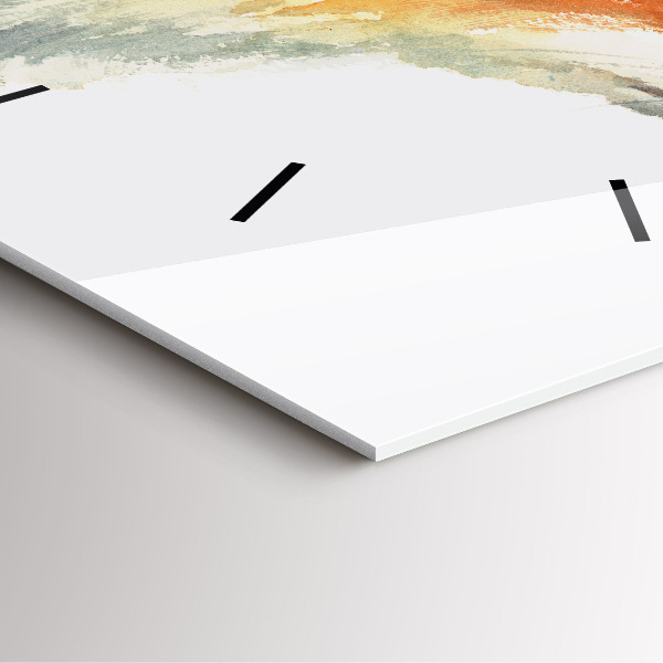 Ceas pătrat de perete din sticlă Acuarelă vulpe tânără