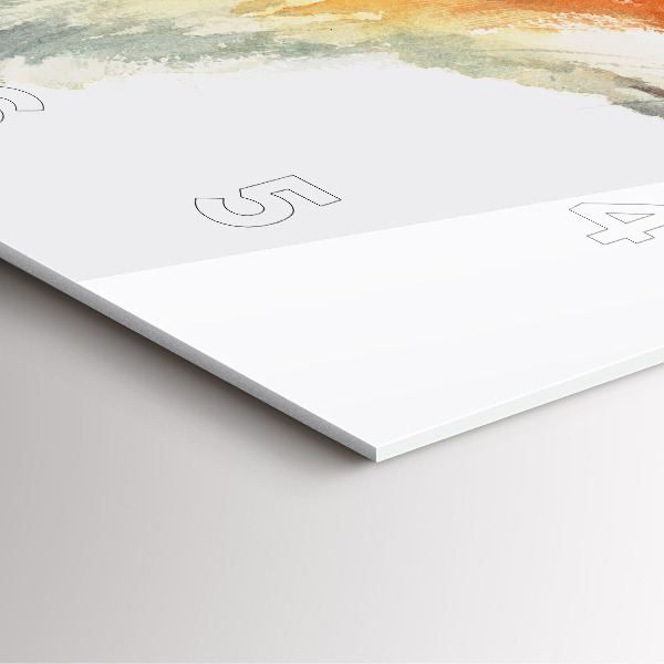 Ceas pătrat de perete din sticlă Acuarelă vulpe tânără