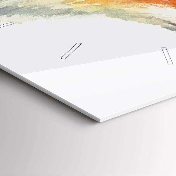 Ceas pătrat de perete din sticlă Acuarelă vulpe tânără