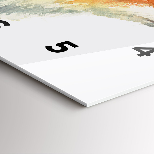 Ceas pătrat de perete din sticlă Acuarelă vulpe tânără