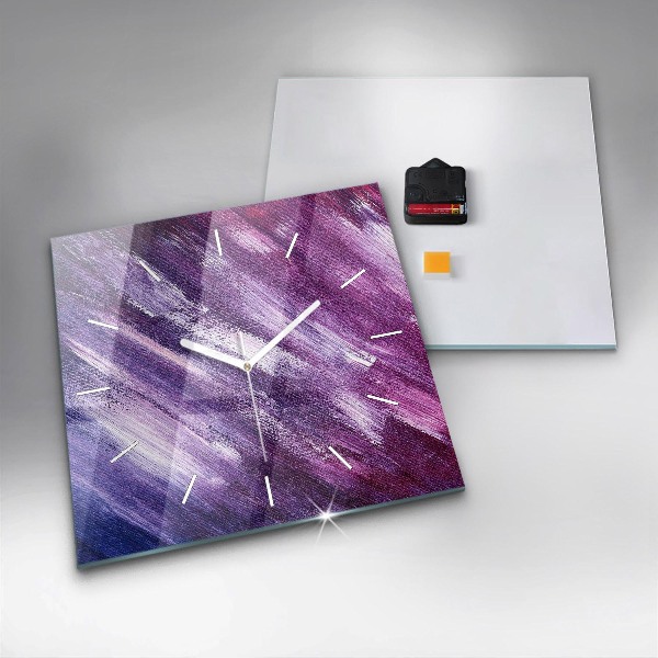Ceas pătrat de perete din sticlă Textura cu vopsea acrilică